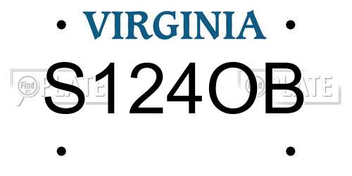 S124OB Virginia License Plate