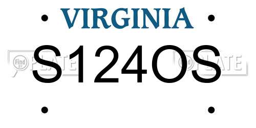 S124OS Virginia License Plate