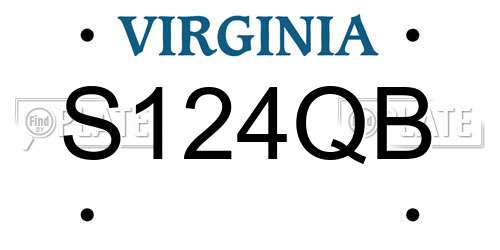 S124QB Virginia License Plate