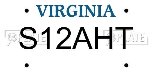 S12AHT Virginia License Plate