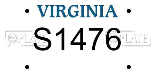 S1476 Virginia License Plate