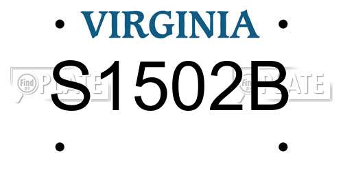 S1502B Virginia License Plate