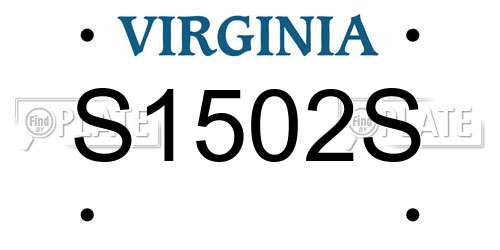S1502S Virginia License Plate