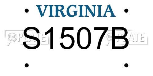 S1507B Virginia License Plate