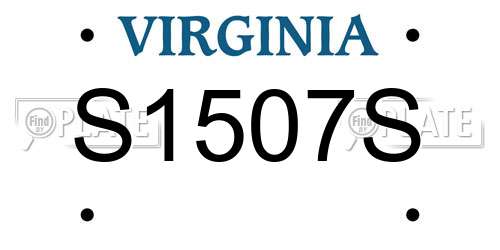 S1507S Virginia License Plate