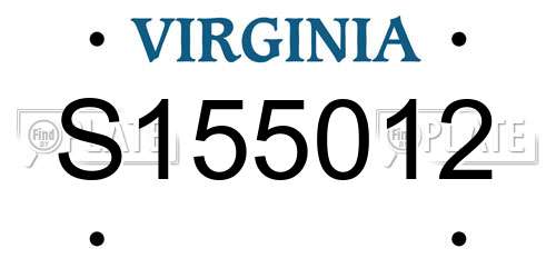 S155012 Virginia License Plate
