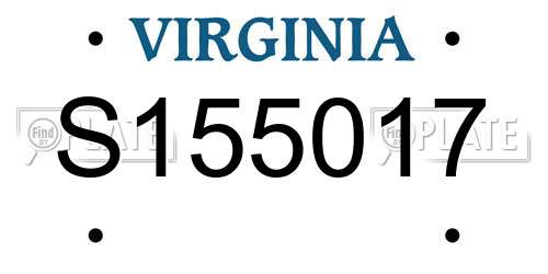 S155017 Virginia License Plate