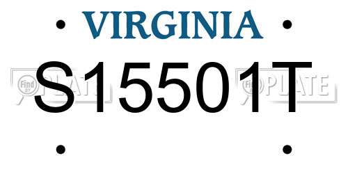 S15501T Virginia License Plate
