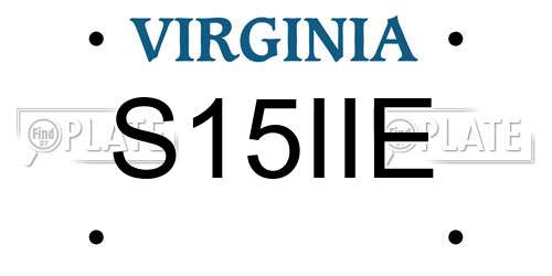 S15IIE Virginia License Plate