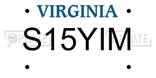 S15YIM Virginia License Plate