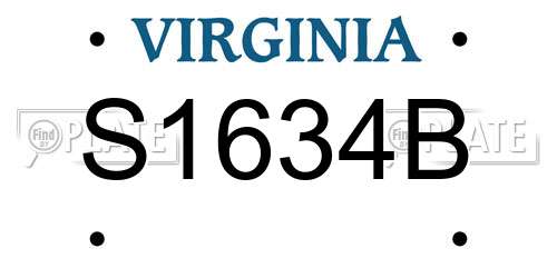S1634B Virginia License Plate