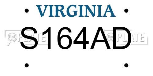 S164AD Virginia License Plate