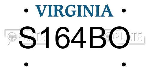 S164BO Virginia License Plate