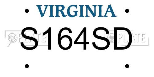 S164SD Virginia License Plate