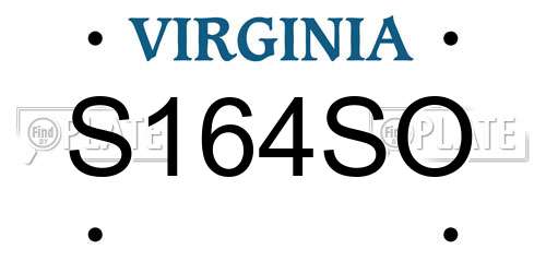 S164SO Virginia License Plate
