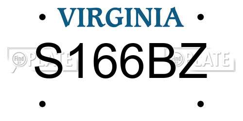 S166BZ Virginia License Plate