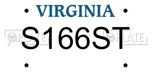 S166ST Virginia License Plate