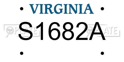 S1682A Virginia License Plate