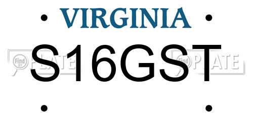 S16GST Virginia License Plate