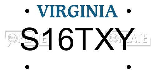 S16TXY Virginia License Plate