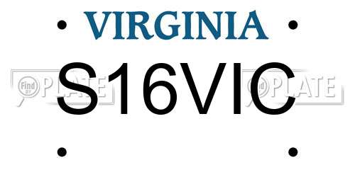 S16VIC Virginia License Plate
