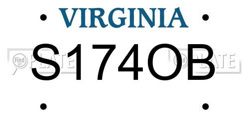 S174OB Virginia License Plate