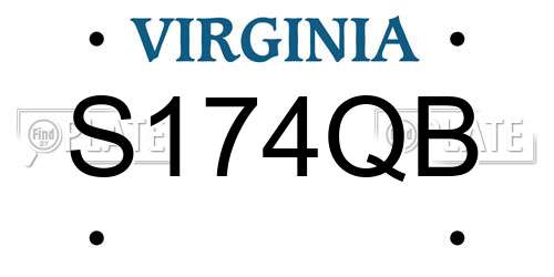 S174QB Virginia License Plate