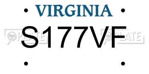 S177VF Virginia License Plate