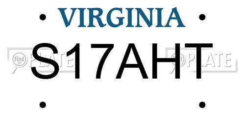 S17AHT Virginia License Plate