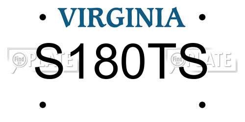 S180TS Virginia License Plate