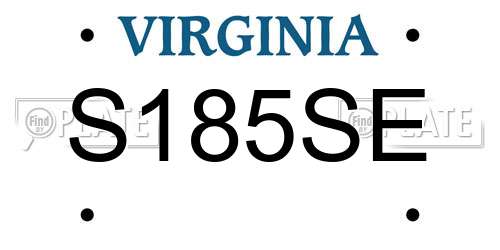 S185SE Virginia License Plate