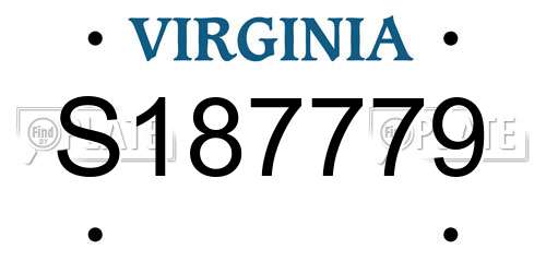 S187779 Virginia License Plate