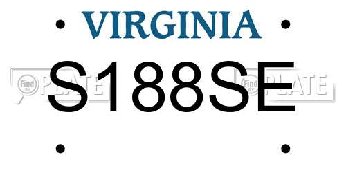 S188SE Virginia License Plate