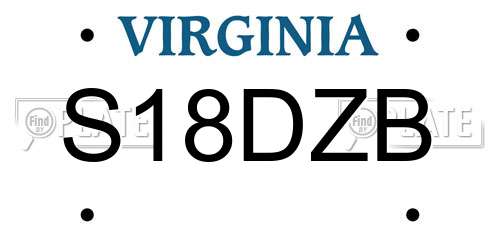 S18DZB Virginia License Plate