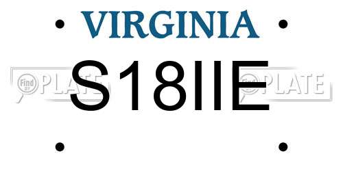 S18IIE Virginia License Plate