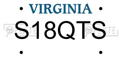 S18QTS Virginia License Plate