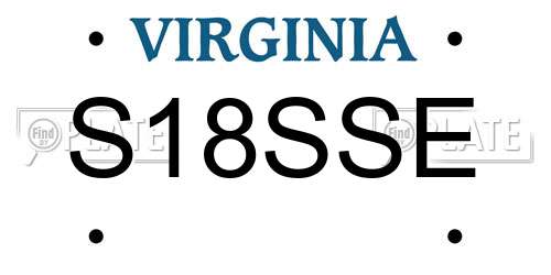 S18SSE Virginia License Plate