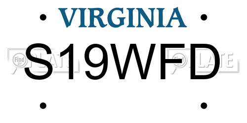 S19WFD Virginia License Plate