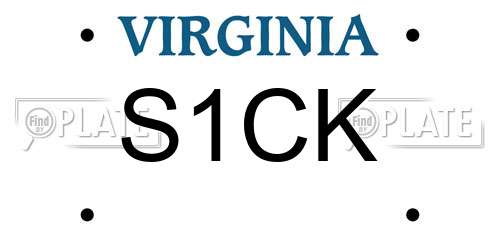 S1CK Virginia License Plate