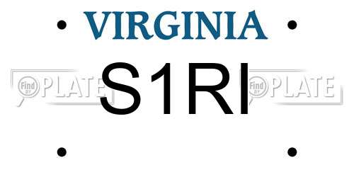 S1RI Virginia License Plate