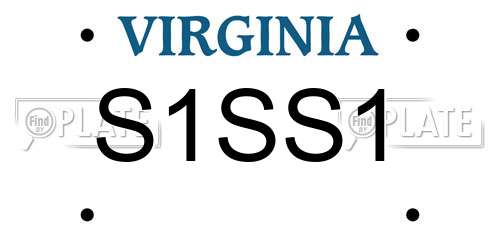 S1SS1 Virginia License Plate