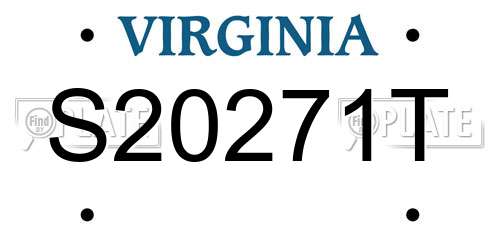 S20271T Virginia License Plate