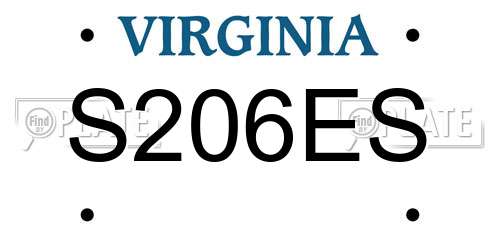 S206ES Virginia License Plate