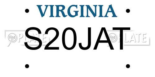 S20JAT Virginia License Plate