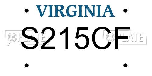 S215CF Virginia License Plate