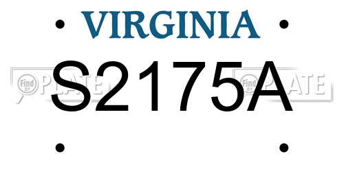 S2175A Virginia License Plate