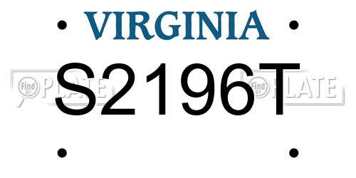 S2196T Virginia License Plate