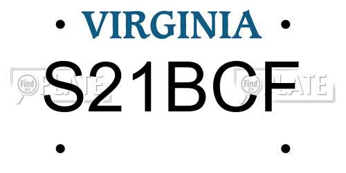 S21BCF Virginia License Plate