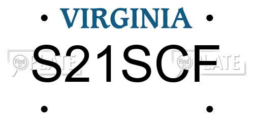 S21SCF Virginia License Plate