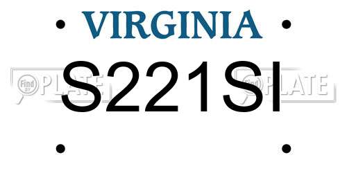 S221SI Virginia License Plate